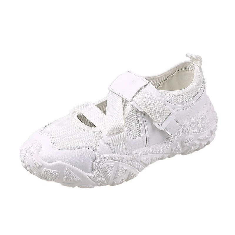 

Breathable Summer Women Sneakers 2021 Fashion Concise Lace Up Designer White Platform Trainers Soft Flat Casual Shoes Women