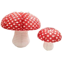3d mushroom shaped hanging paper lanterns for fairy party woodland hoodwinked baby shower birthday room nursery decor 2 pcs dif
