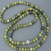 6mm grass green jade gemstone 108 beads mala bracelet cuff classic lucky pray meditation handmade sutra energy bless elegant