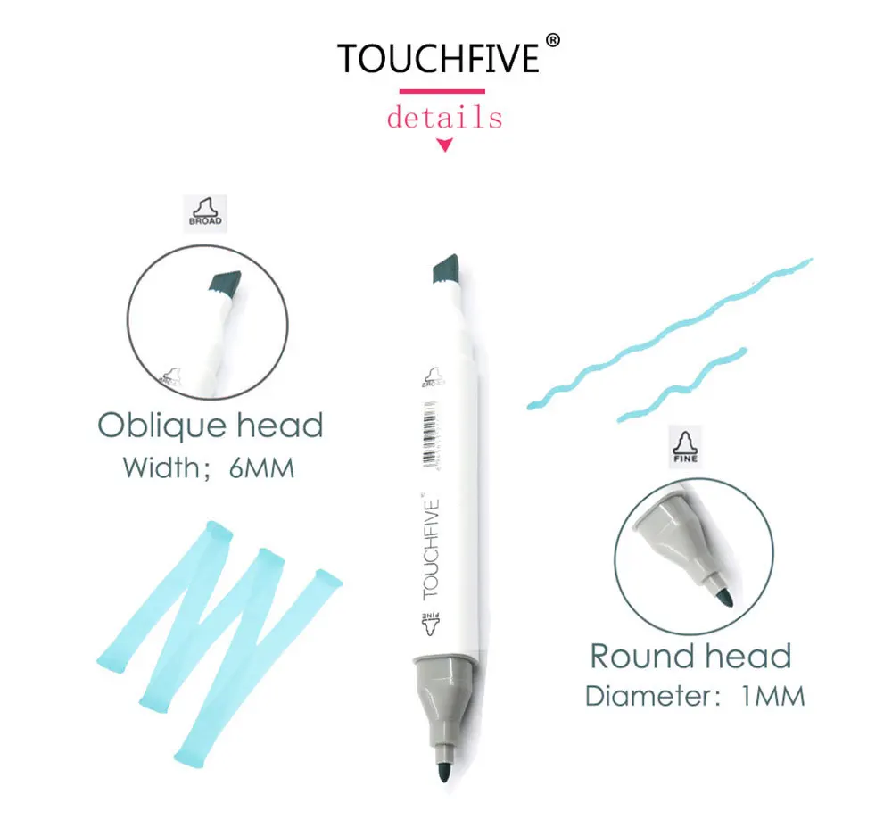 1 шт. TouchFive 168 цветов на выбор эскизные маркеры двойная головка профессиональные художественные маркеры для дизайна манга офисные школьные принадлежности