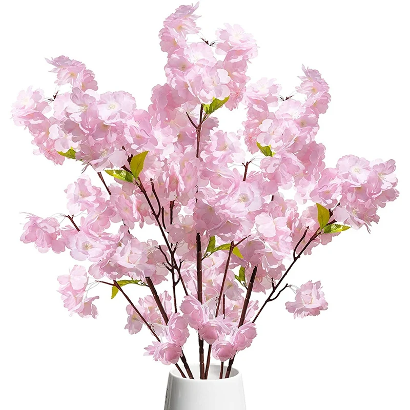 

Artificial Cherry Blossom Flowers Decor Plastic Cherry Blossom Decor Branches Faux Floral For Wedding Table, Home,Garden