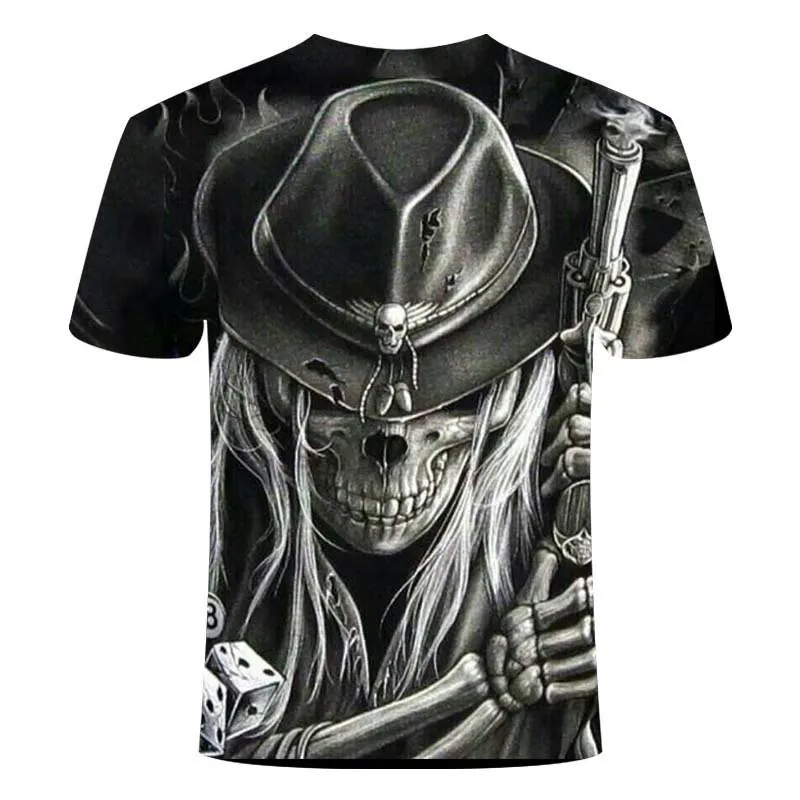 

2020 Skull T-shirt Men's Skull T-shirt Top Summer T-shirt Gun 3d T-shirt Retro 3d Printing Men's Clothing Funny Pattern 6xl
