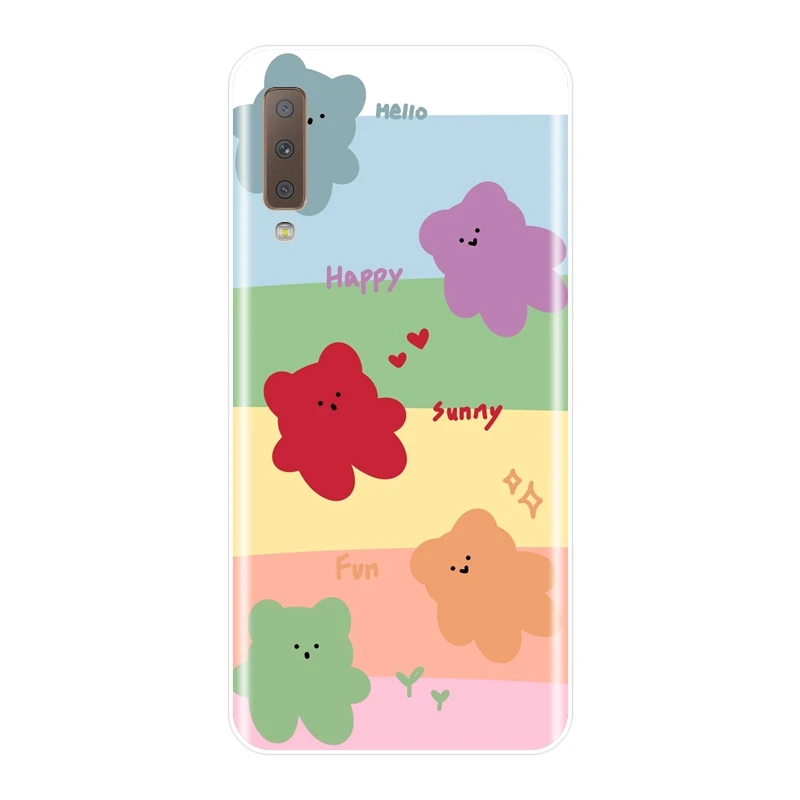 Чехол для телефона Candy Bear Cute для Samsung Galaxy A3 A5 2016 2017 A6 A7 A8 2018 с мягкой силиконовой задней крышкой и дополнительной защитой.