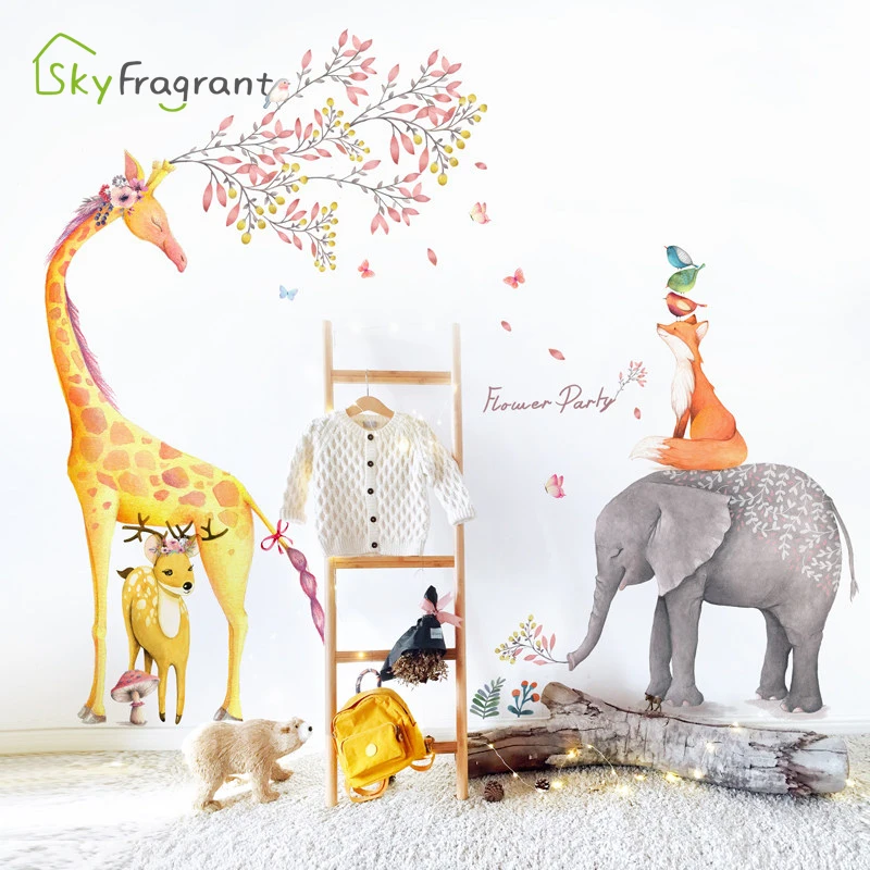 

Extra large wall sticker rhino elephant home self-adhesive stickers kids room decoration bedroom decor living room wall decor