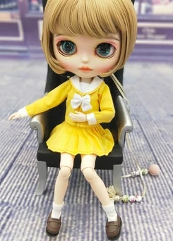 yellow Куклы Blyth, японский матросский костюм, морская форма, школьная форма, плиссированная юбка для Kurhn, Azone, Momoko, Licca 1/6, куклы для косплея - Цвет: yellow