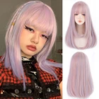 Женский синтетический парик HOUYAN для косплея Лолита, короткий Боб, прямые волосы для девушек, натуральные пушистые волосы зеленого и розового цвета