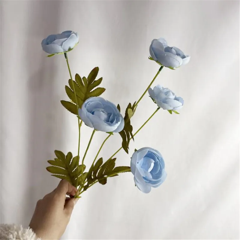 Искусственные стебли чайной розы 10 шт. искусственные 5 головок Ranunculus лютикус