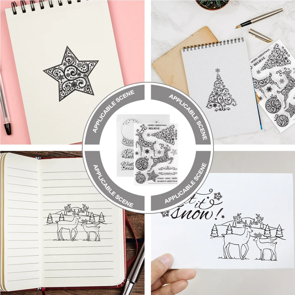 2 шт. Рождественский прозрачный штамп Prime многоразовые Скрапбукинг уплотнения