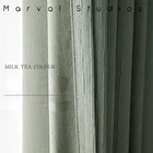 Затемняющие японские шторы зеленого маття, готовые современные легсветильник Роскошные американские шторы на заказ для гостиной, столовой, спальни