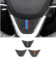 carbon fiber car steering wheel sticker m stripe emblem stickers fit for bmw x1 2016 f48 1 series 2017 f52 2 series tourer f45