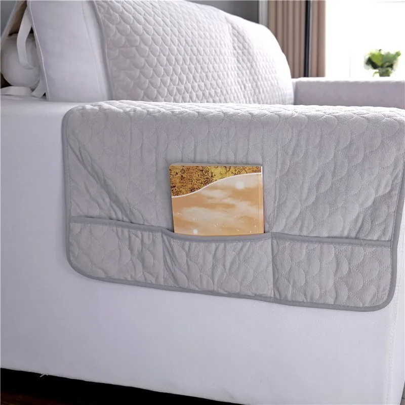 New Design Plush Sofa Cover Non-slip Polyester Soft Comfortable Couch with Side Pocket Multipurpose Furniture | Дом и сад