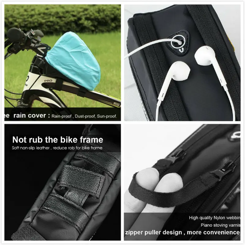 Сумка RHINOWALK для велосипедного велосипеда передняя Труба водонепроницаемая рама