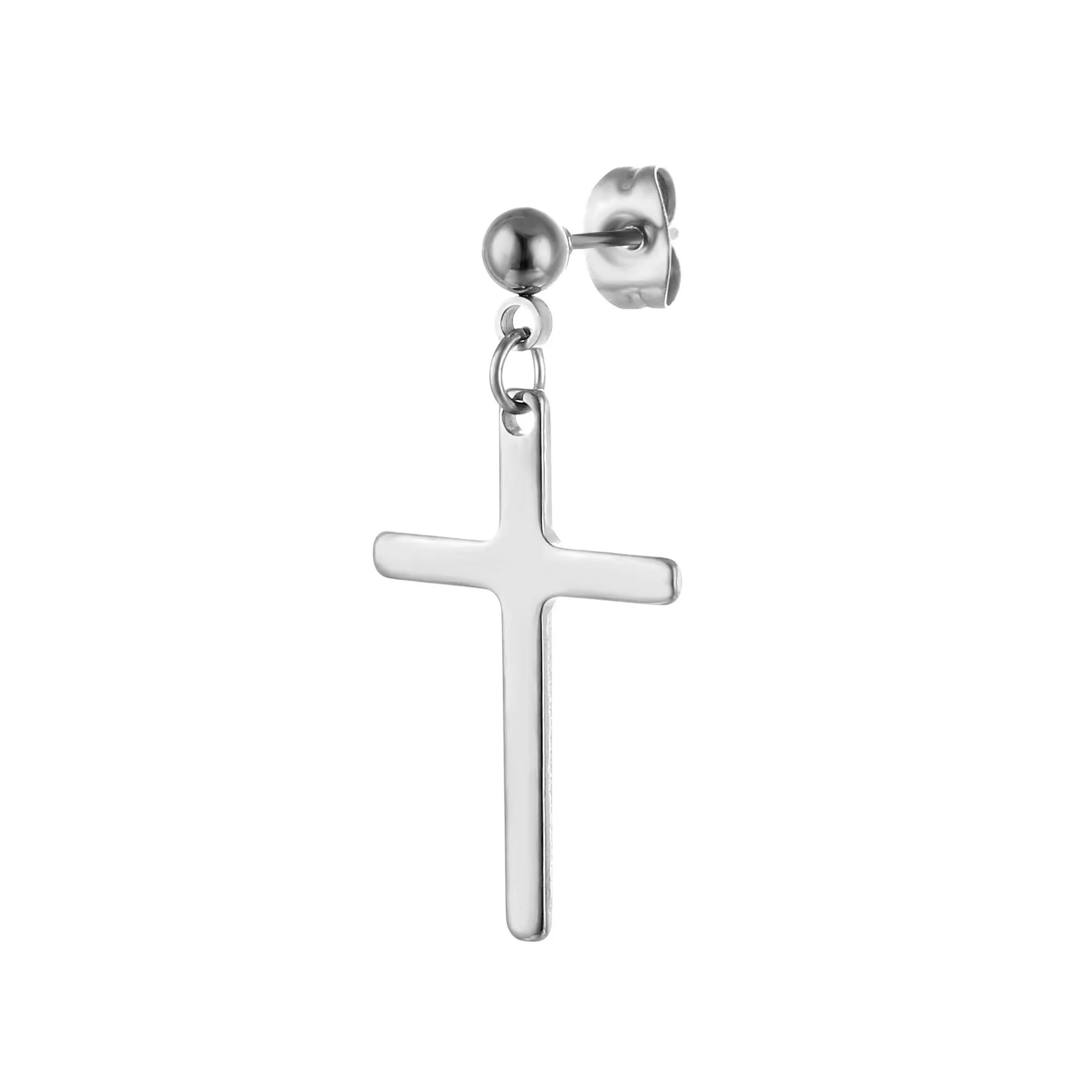 

Punk Stainless Steel Stud Earrings Screw For Men Black Golden Cross Earrings Girl Rose Piercing Ear Bone Jewelry Accessories