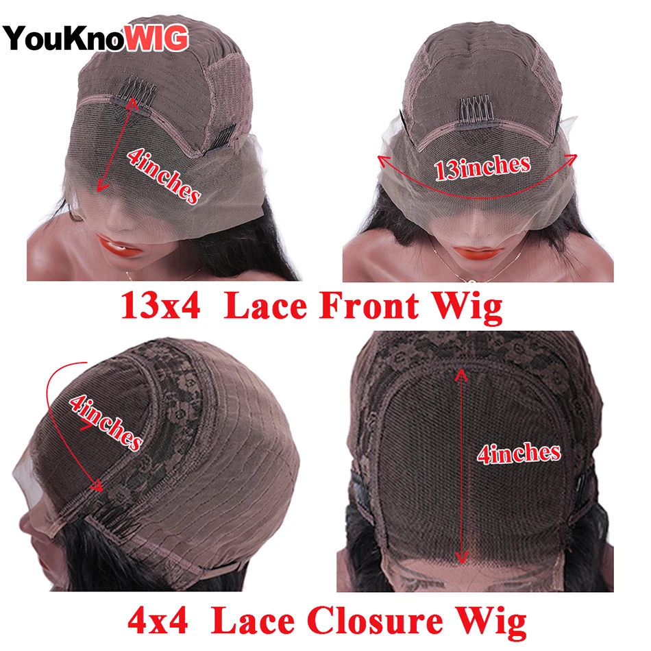 

40 Inch Deep Wave Closure Wig Peruvian 13x4 Lace Frontal Wigs 150 Remy Deep Wave Lace Front Wig Human Hair Pre Plucked Lace Wigs