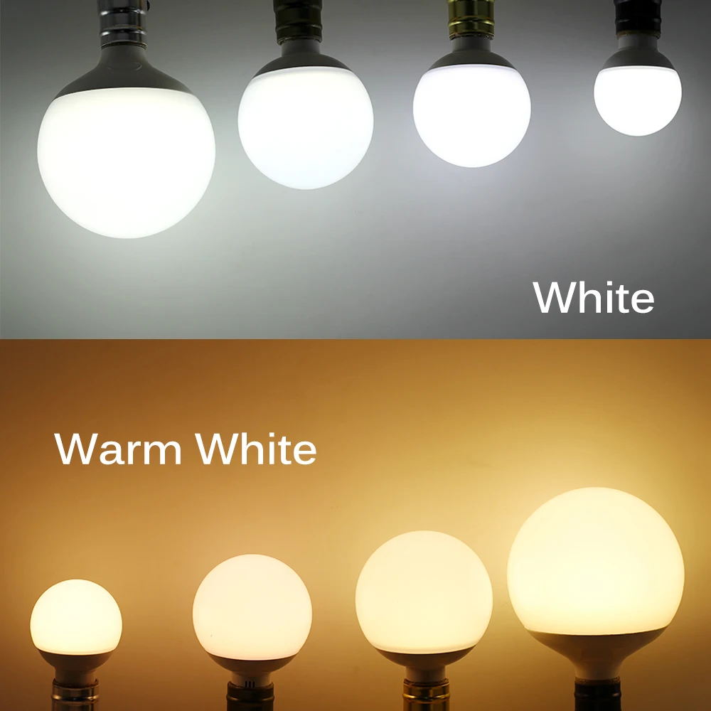 

LED Bulb Light AC85-265V E27 G60 5W G80 9W G95 12W G125 18W LED Big White Bubble for Decorative Lighting.