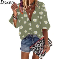 blouse women 2020 spring summer floral print womens tops and blouses v neck long sleeve office shirts streetwear plus size shirt