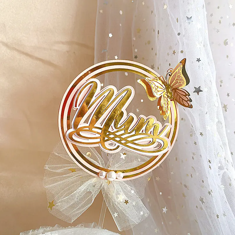 Бабочка пряжа проволока Корона торт Топпер акриловый День рождения Свадебная