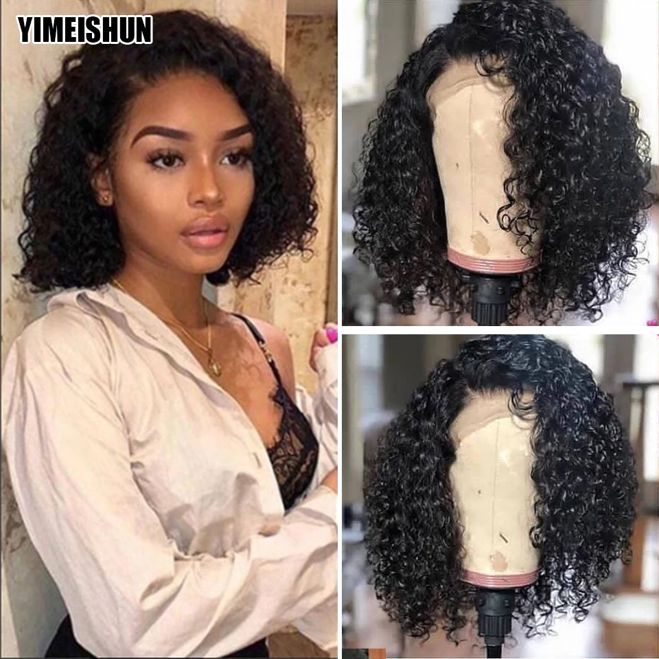 Kinky Curly Wig Blonde Bob Wig 13x4 Lace Frontal Human Hair Wigs Lace Front Wig For Black Women Short Curly Bob Closure Wig