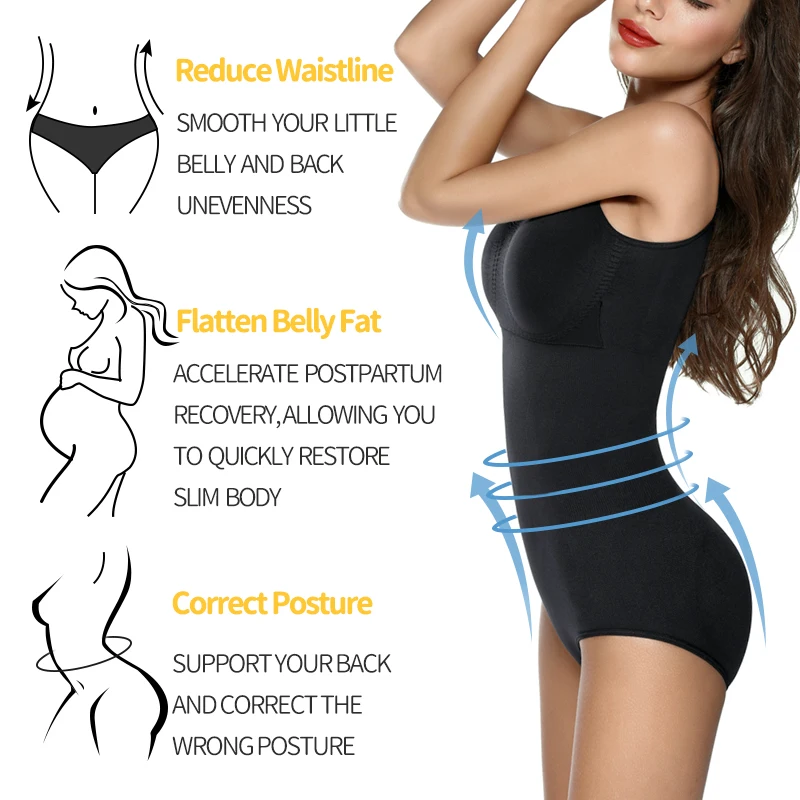 Full Body Shaper Bodysuit Shapewear Waist Trainer Women Abdomen Shapers Tummy Control Slimming Sheath Seamless Briefer Corset