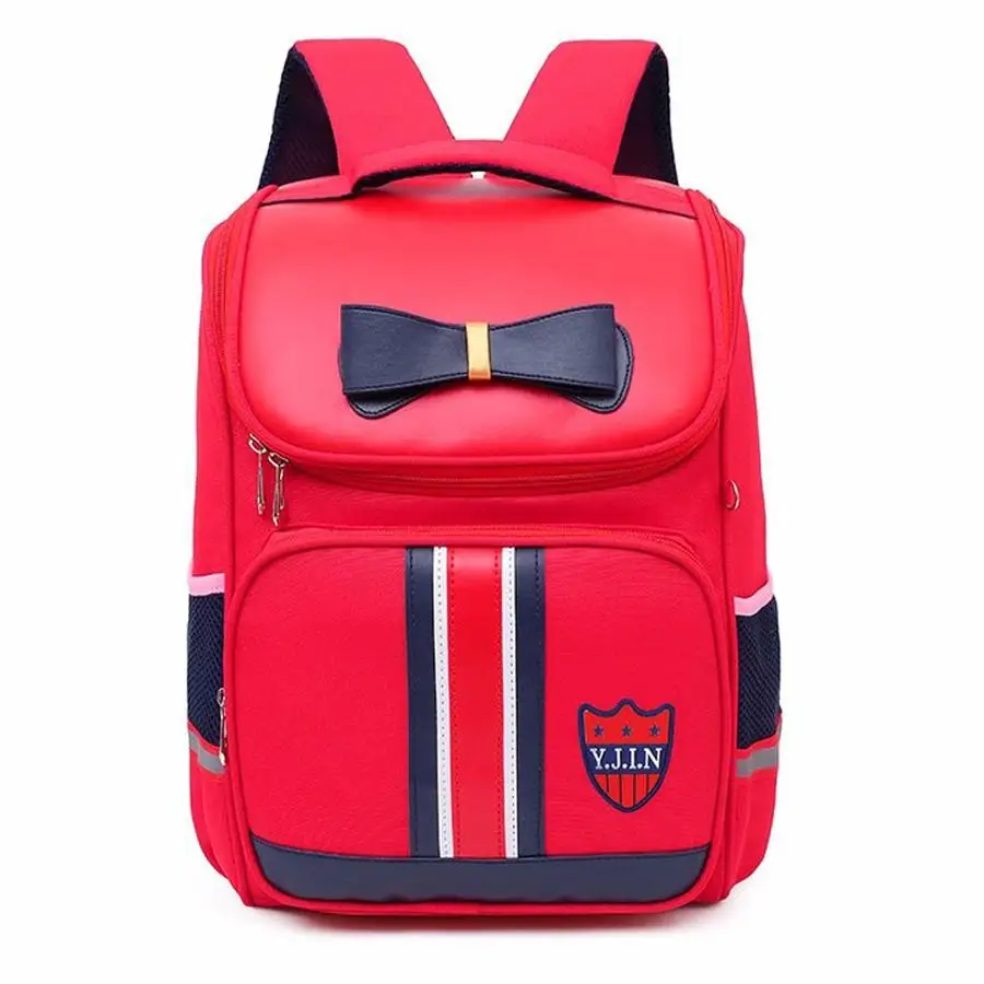 

Children's Backpack Primary School Girls Waterproof Cute Bow School Bag England Style Load Relief Back Kids Backpack Lightweight