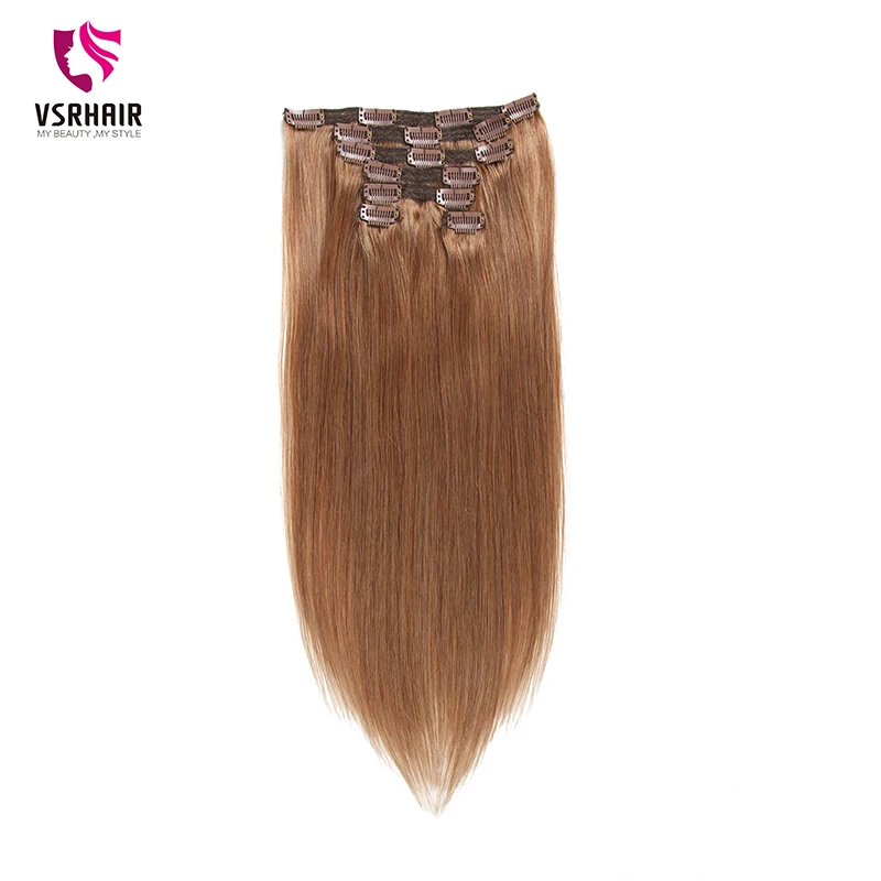 VSR 120g 150g двойной вытяжки с плотного шелка машина Волосы remy натуральные волосы на заколках, 7 шт./компл. 8 шт./компл. Реми человеческие волосы на заколках для наращивания, волосы для наращивания