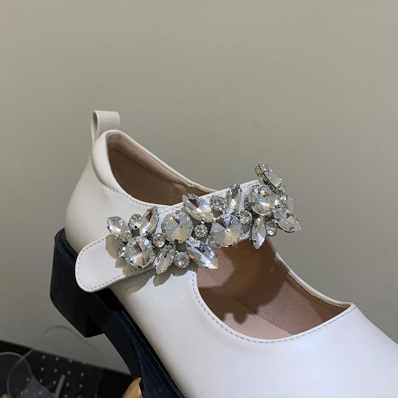 

Women Mary Jane Flats Sandals Shoes For Woman 2021 Round Toe Platform Sandals Ladies Chain Flats With Shoes Fashion Female