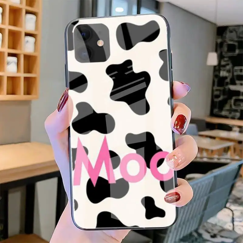 

Cow Print Phone Cases Tempered Glass For Iphone6plus 6S 7 7plus 8 X XS XSmax XR 11 12 Pro Max 12mini