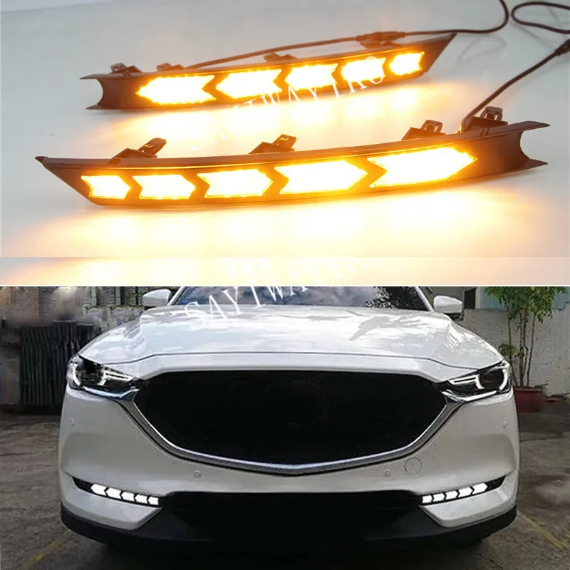 Для Mazda CX-5 CX5 CX 5 2017 2018 дневные ходовые светильник светодиодный DRL Противотуманные