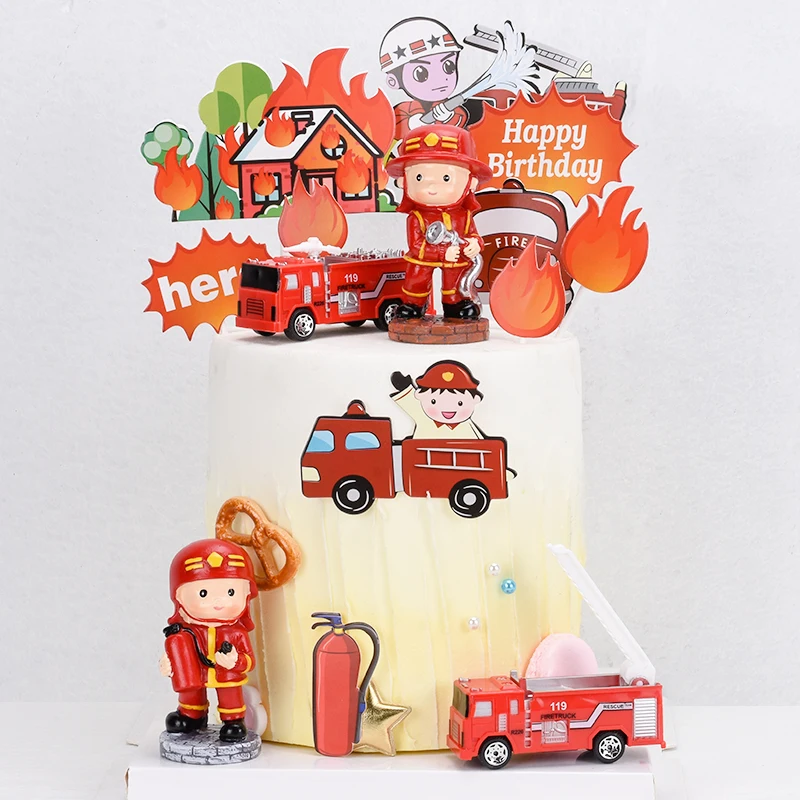 Cakelove огнетушители тема героя топпер для торта С Днем Рождения украшение детского