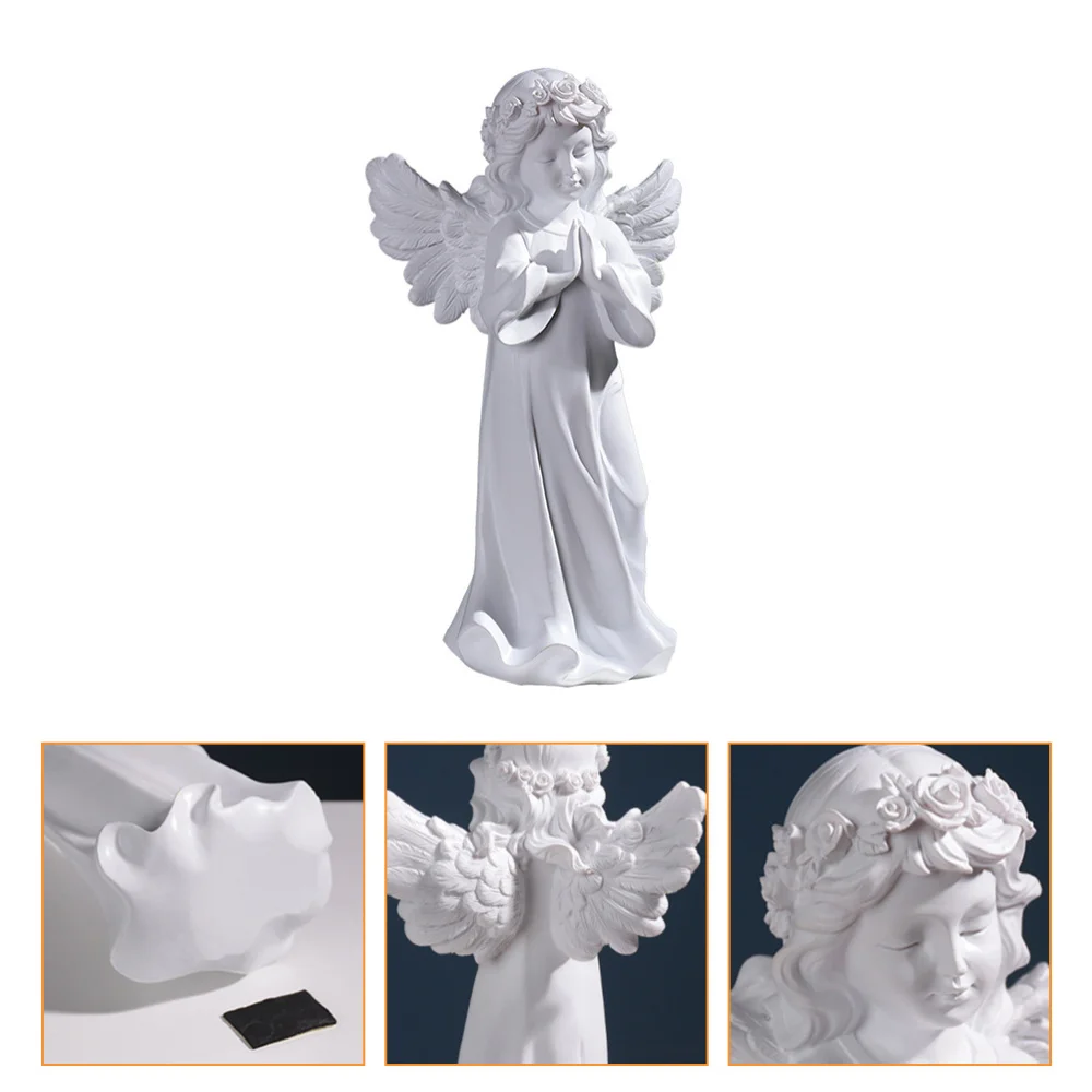 

1pc Stylish Angel Shape Statues Resin Craft Ornaments Home Figurine Adornment