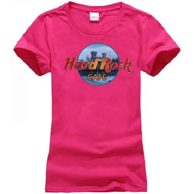 women pink Рубашка с Winterfell Хард Рок кафе - Цвет: women pink