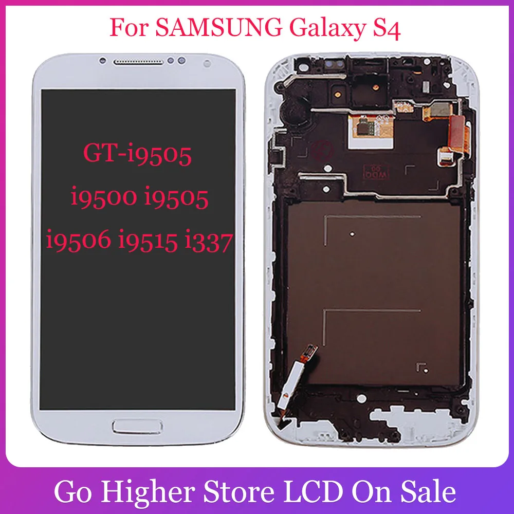 Для SAMSUNG Galaxy S4 ЖК-дисплей сенсорный экран дигитайзер с рамкой в сборе GT-i9505 i9500 i9505