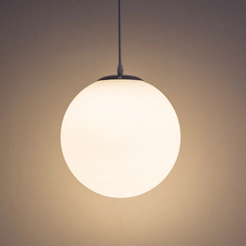 

Large Hanging Glass Globe Pendant Light White Glass Hanging Fixture for Dining Room Kitchens Porch Foyers or Restaurants (15cm)