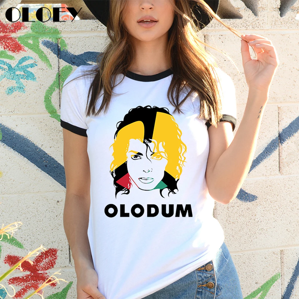 Женская Ретро футболка в стиле Харадзюку с Майклом Джексоном OLODUM летняя