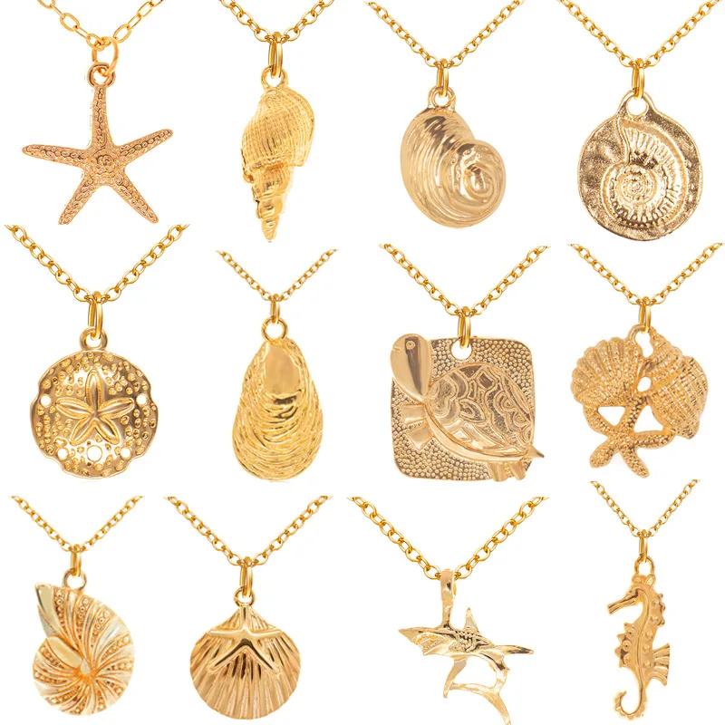 Женское Ожерелье из коровьей ракушки ожерелье золотого цвета с