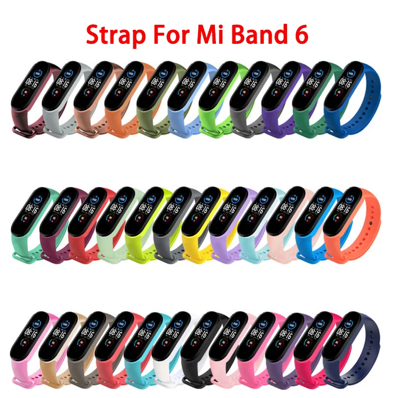

TPU Solid Strap For Xiaomi Mi Band 6 Wristband Bracelet Replacement For Xiaomi Band 6 Wrist Color TPU Strap Smart Accessories