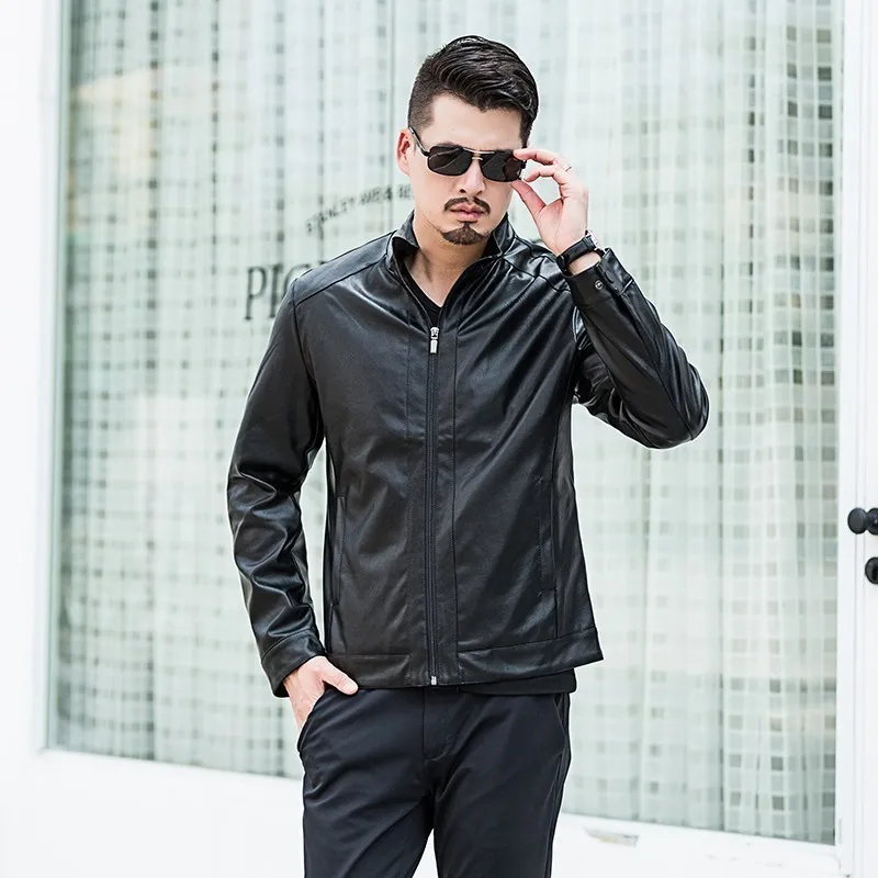 

New Arrival Leather Jackets Men's jacket male Outwear Men's Coats Spring & Autumn PU Jacket Coat Plus Size7XL 6XL 5XL 4XL