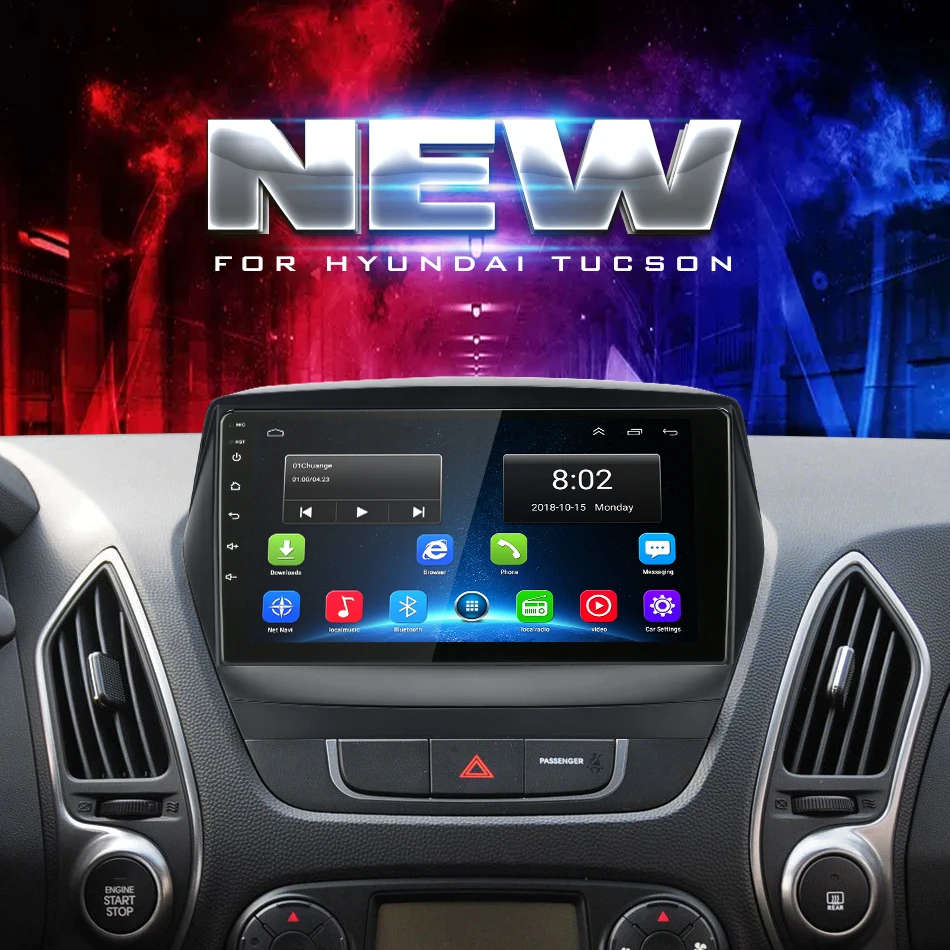 Jansite " Автомобильный радиоплеер для hyundai Tucson 2 2011- Авторадио Android 2G+ 32G Сенсорное зеркало-link плееры с рамкой