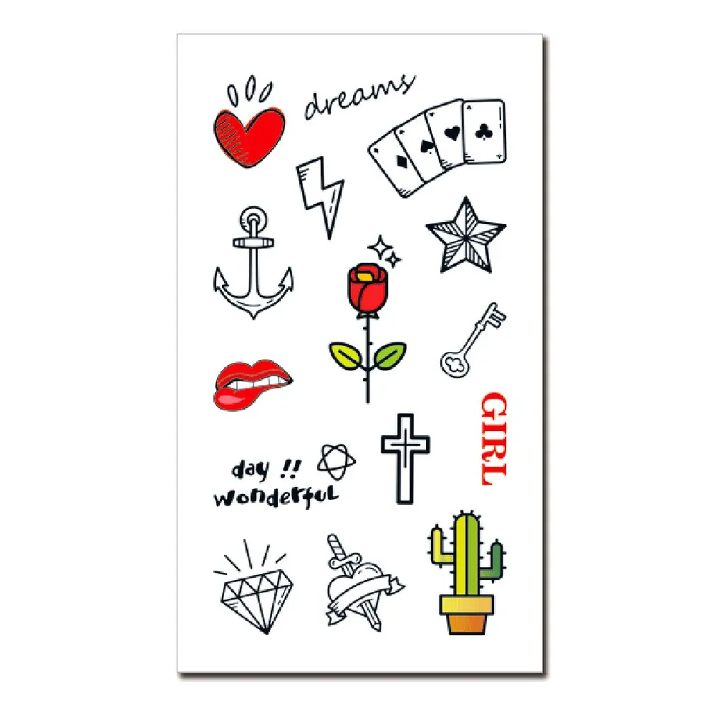 С изображением героев из мультфильмов 1 штука временная татуировка Стикеры