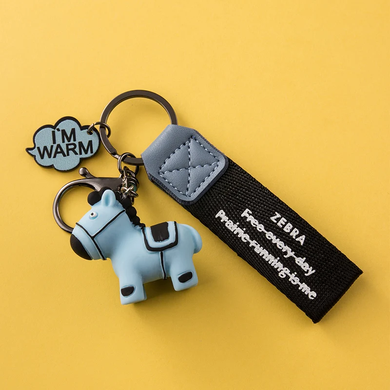 Смола Зебра металический брелок для ключей с синего белого розового цветов
