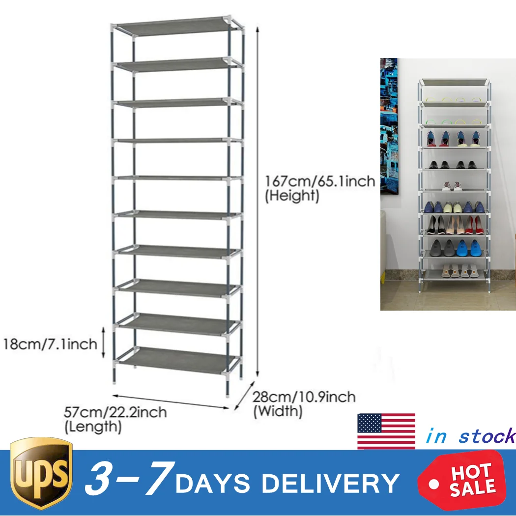 10 уровней полки для обуви Полка хранения дома шкаф стенд Органайзер общежития