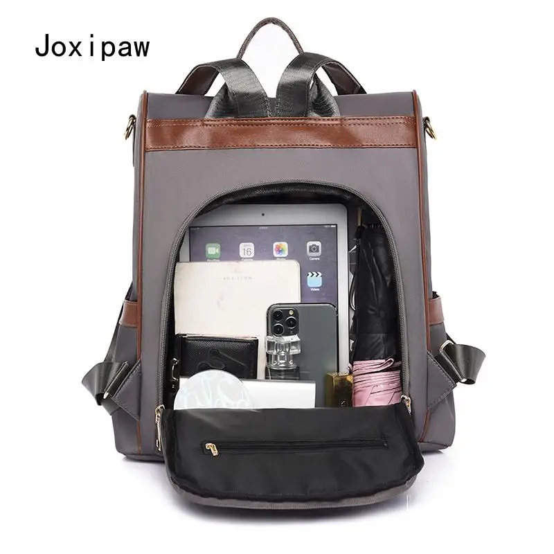 

Luxury ladies backpack 2021 new Oxford cloth waterproof multifunctional schoolbag large capacity stitching ladies student school
