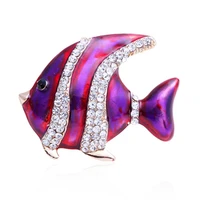 blucome vivid striped fish brooch enamel animal corsage for women kids coat shirt hat bag hijab pins party accessories gifts