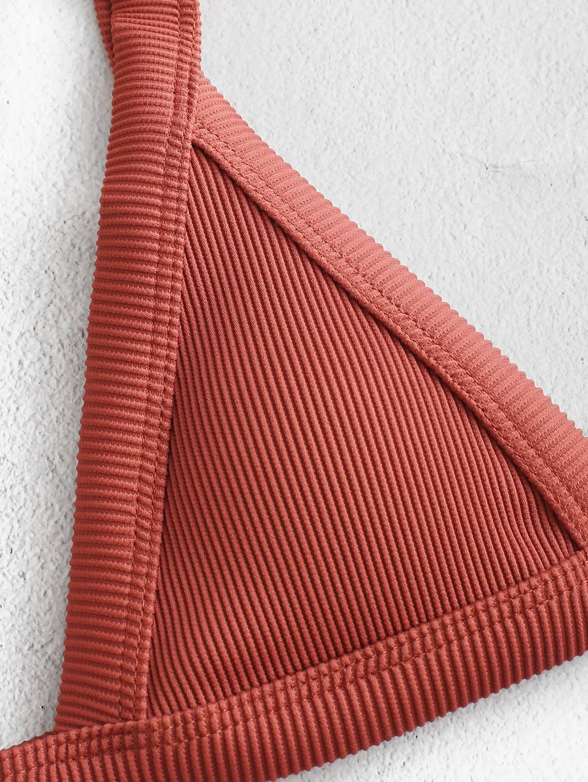 Женский купальник в рубчик с застежкой спереди|Раздельный из двух частей| |