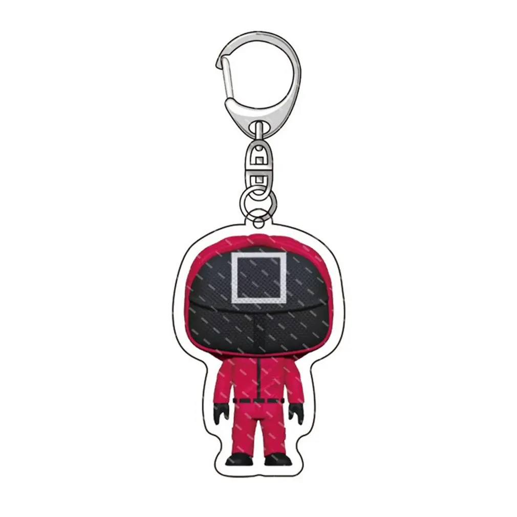 

6cm The Korean tv Series figure Squid Game Battle royale square Round shape triangle Sugar pie Acrylic Keychain toys gifts
