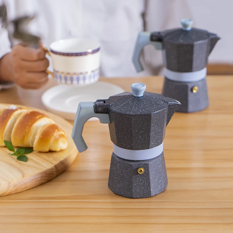 

Italian Single-valve Aluminum Moka Pot Hand Pot Coffee Appliance Octagonal Coffee Pot for Household Use