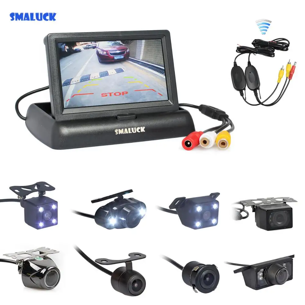 SMALUCK беспроводной дисплей заднего вида 4 3 дюйма Автомобильный Монитор
