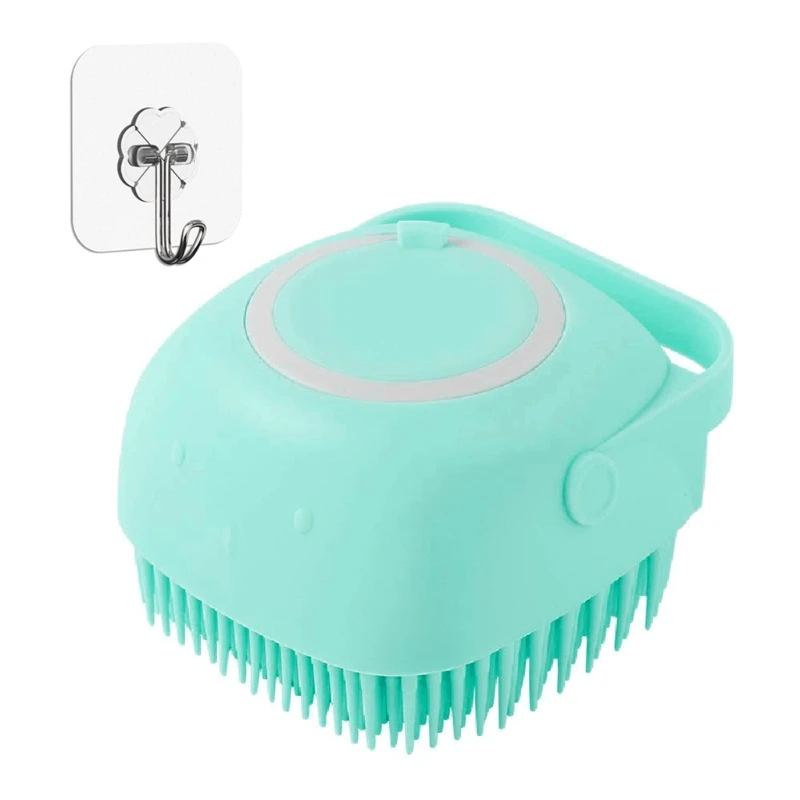 

E8BB Silicone Body Brush Shower Scrubber with Shower Gel Dispenser Function Soft Bath Massage Exfoliating Cleaning