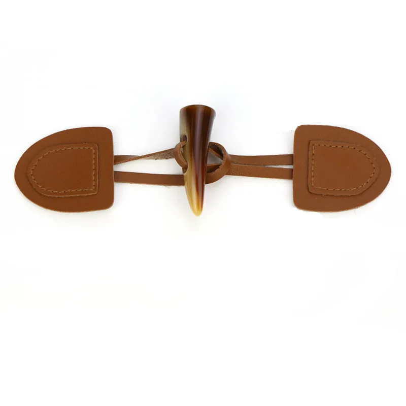 1Pair Leather Resin Horn Toggle Closure Coat Jacket Duffle Clip Pin Holder Sewing Fasteners Cardigan Wrap Shawl DIY Accessories | Дом и сад