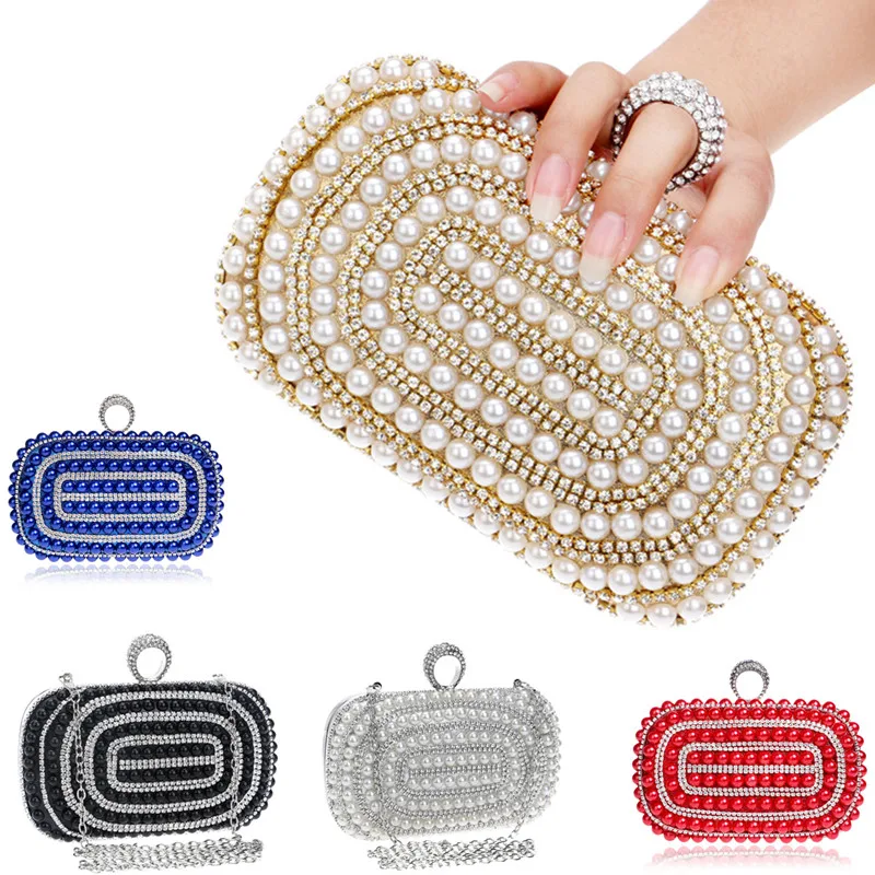 Вечерние дамские сумочки с кристаллами и бусинами кошелек кольцами на палец со